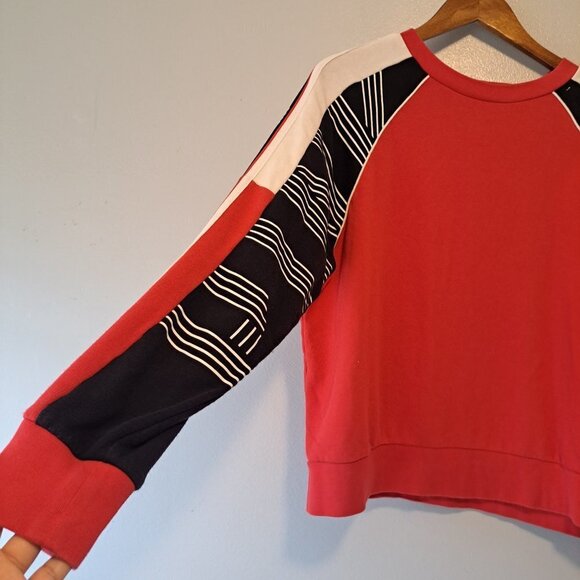 Pink Victoria Secret Cotton Crew Neck Red Logo Pull Over Sweater Size Small - Picture 2 of 9